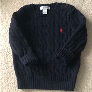 12M Navy Ralph Lauren Cable Knit Sweater